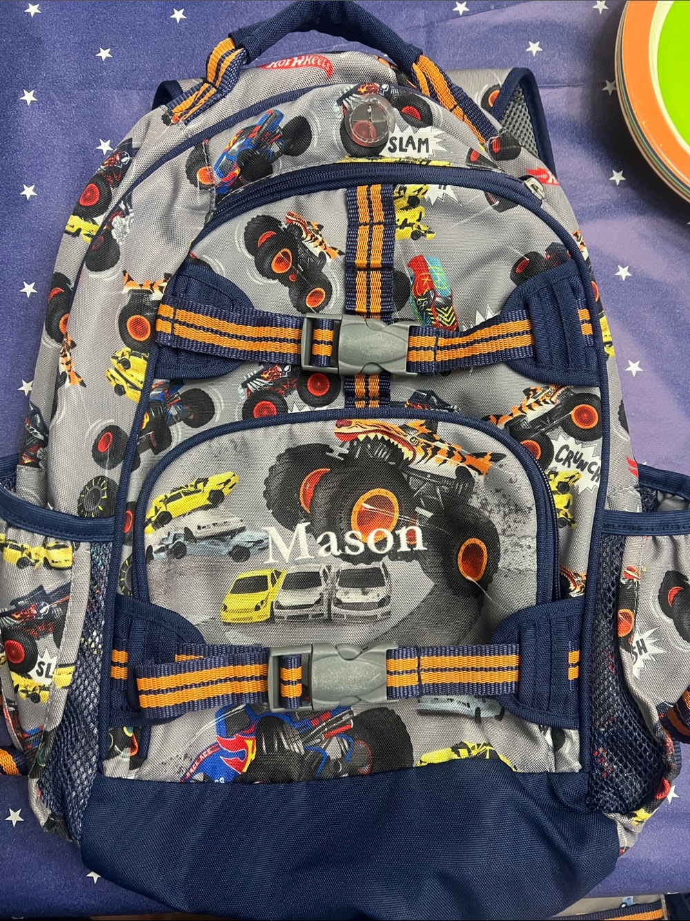 Hot Wheels Pottery Barn Kids large backpack “Mason”